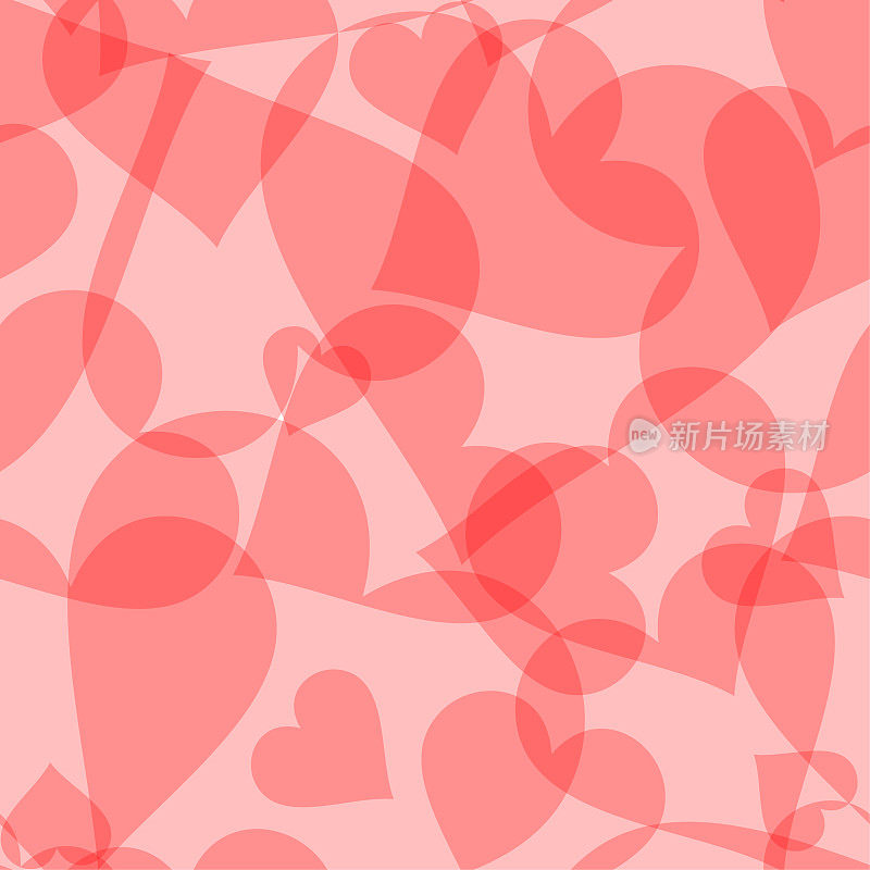 Seamless background pattern - Hearts wallpaper pink red - Valentine's day - vector Illustration